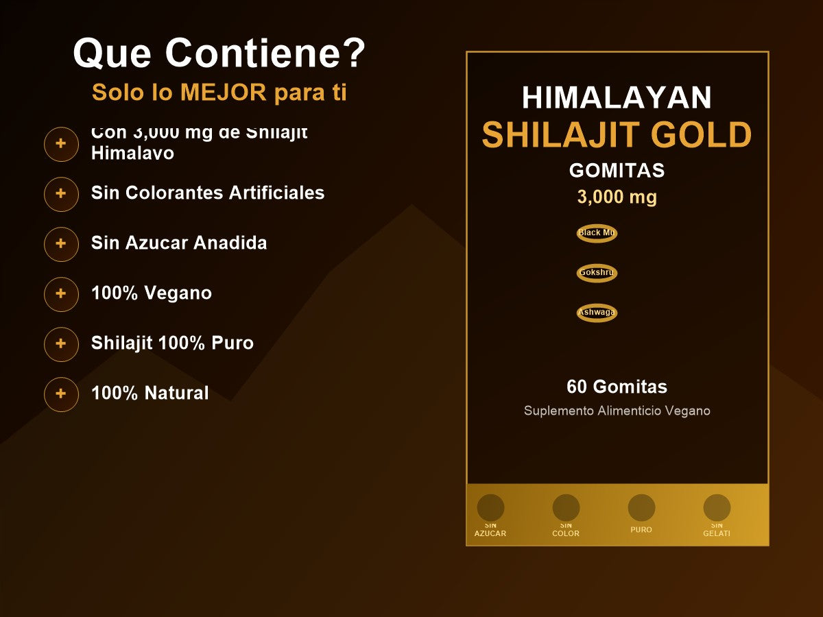Que contiene cada gomita Shilajit Gold