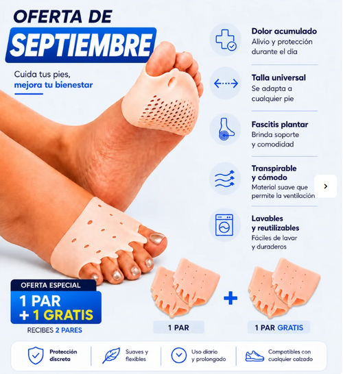 Oferta: 1 par + 1 par GRATIS — 5 beneficios PharmaToe